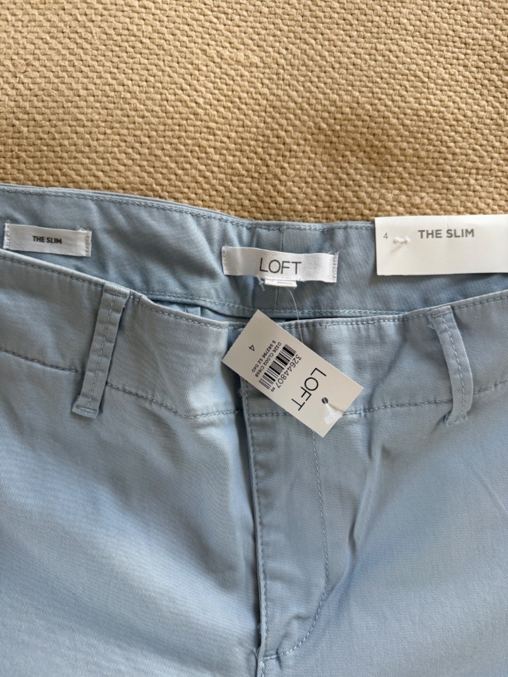 LOFT Women’s Size 4 Light Blue Chino Pants The Slim Fit NWT - Picture 5 of 8